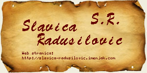 Slavica Radusilović vizit kartica
